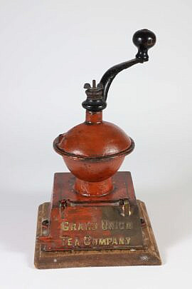 "Grand Union Tea Company" Polychrome Cast Iron Grinder 19th Century