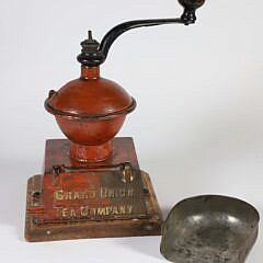 “Grand Union Tea Company” Polychrome Cast Iron Grinder, 19th Century