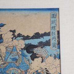 Antique Japanese Ukiyo-e Woodblock Print by Utagawa Kunisada, circa 1854