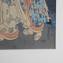 Antique Japanese Ukiyo-e Woodblock Print by Utagawa Kunisada, circa 1854