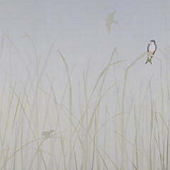 Contemporary Oil on Canvas “Birds in Tall Grass”