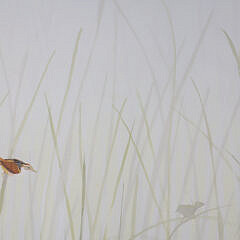 Contemporary Oil on Canvas “Birds in Tall Grass”