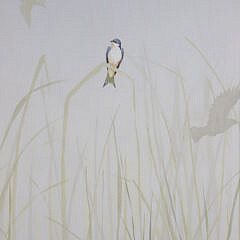 Contemporary Oil on Canvas “Birds in Tall Grass”
