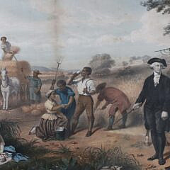 Period Colored Lithograph “Life of George Washington The Farmer”, 19th Century