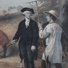 Period Colored Lithograph “Life of George Washington The Farmer”, 19th Century