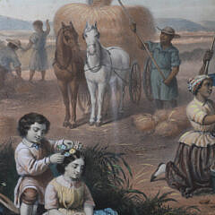 Period Colored Lithograph “Life of George Washington The Farmer”, 19th Century