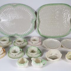 Set of Belleek Shell Motif Fine China, Fermanagh Ireland comprising 21 pieces