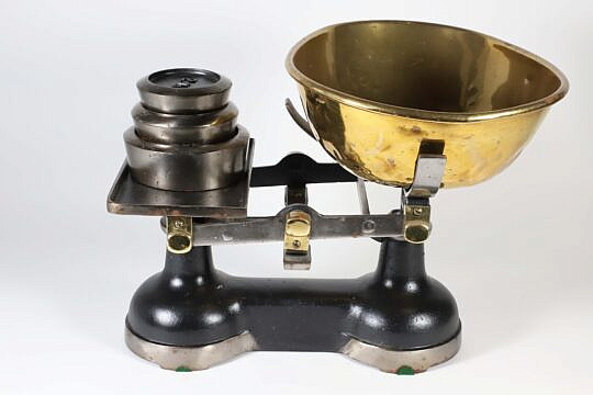 Iron, Brass and Steel Scale Weights 2, 4 & 7 pounds