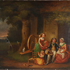 Mid 19th Century English School Oil on Canvas “The Jolly Tars Return”