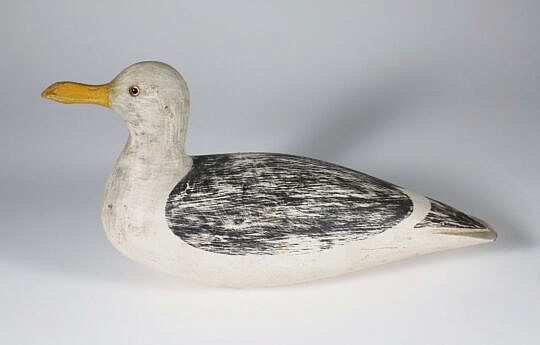 Vintage American Folk Art Painted Seagull Decoy