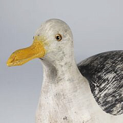 Vintage American Folk Art Painted Seagull Decoy