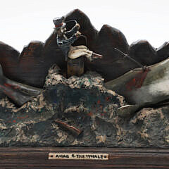 Rare Ahab and the Whale Mechanical Sculpture, 19th Century