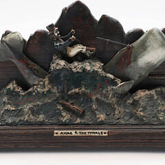 Rare Ahab and the Whale Mechanical Sculpture, 19th Century