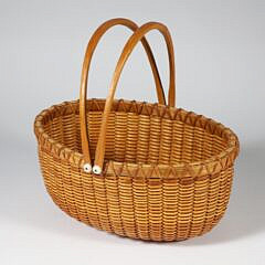 Paul Willer Oval Double Swing Handle Nantucket Basket