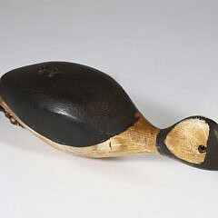 Vintage Folk Art Swimming Bufflehead Duck Decoy