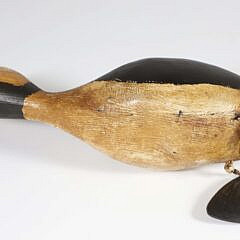 Vintage Folk Art Swimming Bufflehead Duck Decoy