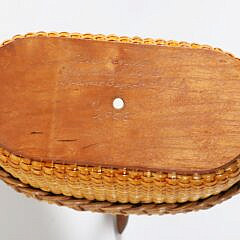 Delores and Ben Spychalski Nantucket Basket Woven Salt and Pepper Caddy, circa 2008
