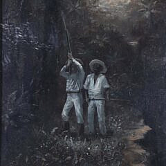 Marc Lucas Oil on Board “The Hunters”, circa 1894