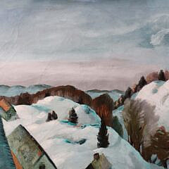 Mountfort Coolidge Oil on Canvas “Mountainous Winter Scene”