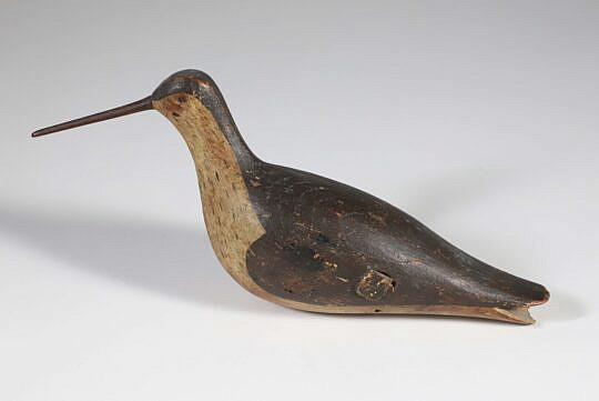 Antique American Folk Art Shorebird Decoy, Original Paint