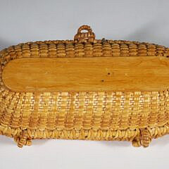 Nantucket Rattan Woven Eyeglass Case With Twin Shells