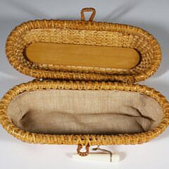 Nantucket Rattan Woven Eyeglass Case With Twin Shells