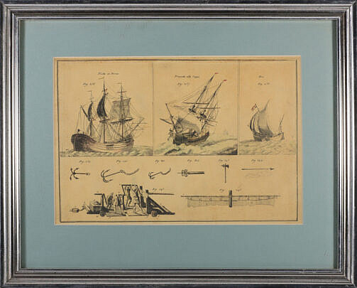 19th Century Whaling Implements Lithograph