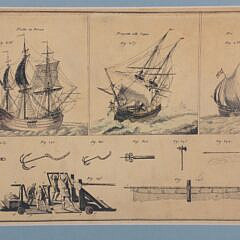 Antique Whaling Implements Lithograph