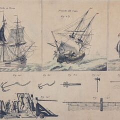 Antique Whaling Implements Lithograph