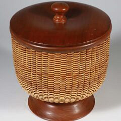 Contemporary Covered Pedestal Nantucket Basket, circa 2015
