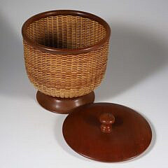 Contemporary Covered Pedestal Nantucket Basket, circa 2015