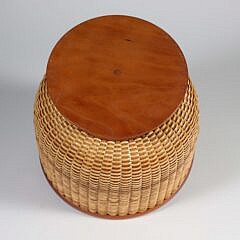 Contemporary Covered Pedestal Nantucket Basket, circa 2015