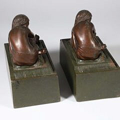 Pair of “Sleeping Beauty” Cast Iron Gilded Bookends by Noble Ironworks, circa 1925