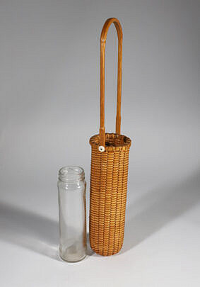 Paul Willer Nantucket Basket Woven Bud Vase, Circa 1979, signed and dated Willer 1979