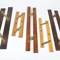 Collection of Five Wood and Brass Parallel Rules