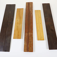 Collection of Five Wood and Brass Parallel Rules