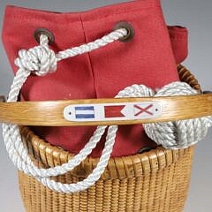 Jean M. Valerio Woven Round Swing Handle Nantucket Basket, circa 2016