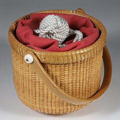 Jean M. Valerio Woven Round Swing Handle Nantucket Basket, circa 2016