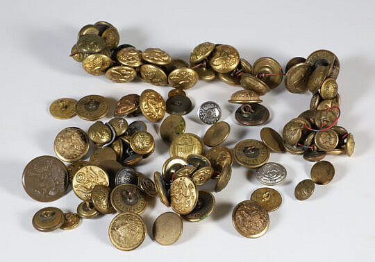 Bag of Vintage Brass Military Buttons