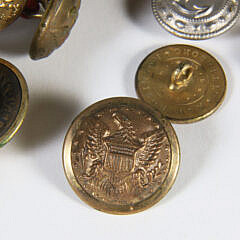 Bag of Vintage Brass Military Buttons