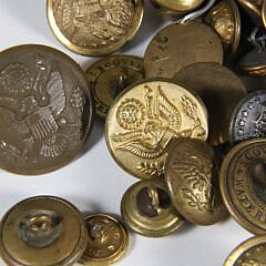 Bag of Vintage Brass Military Buttons