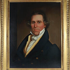Oil on Panel Portrait of a Whaling Captain, Possibly Capt. Rotch of New Bedford, 19th Century