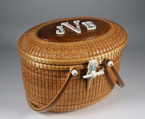 Jean M. Valerio Woven Double Swing Handle Nantucket Friendship Basket, circa 2010