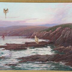 Alexander M. Fleming Oil on Canvas “Rocky Shoreline”, 19th Century