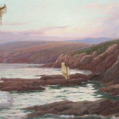 Alexander M. Fleming Oil on Canvas “Rocky Shoreline”, 19th Century