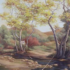 Earl Graham Douglas Oil on Canvas “California River Landscape”