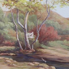 Earl Graham Douglas Oil on Canvas “California River Landscape”