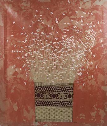 Bobby Bushong Silk Screen "Spring Flowers" signed lower right R. Bushong