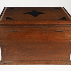 Oak and Ebony Star Inlaid Work Box, 19th Century