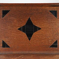 Oak and Ebony Star Inlaid Work Box, 19th Century
